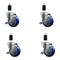 Service Caster 3.5'' Blue Poly Swivel 1-3/8'' Expanding Stem Caster Set with Brake, 4PK SCC-EX20S3514-PPUB-BLUE-TLB-138-4 - alternate 1